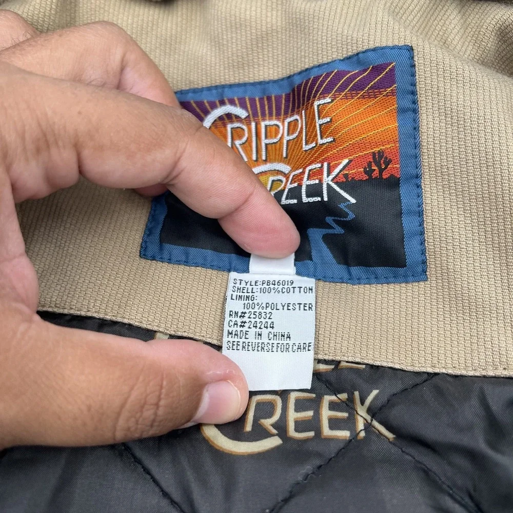 Cripple Creek PBR Jacket Mens Size XL Beige Vintage Embroidered Limited EUC
